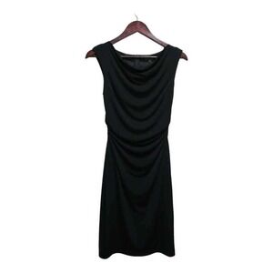 Sleeveless Draped black lined, sheath dress by David Meister.  Size 2
